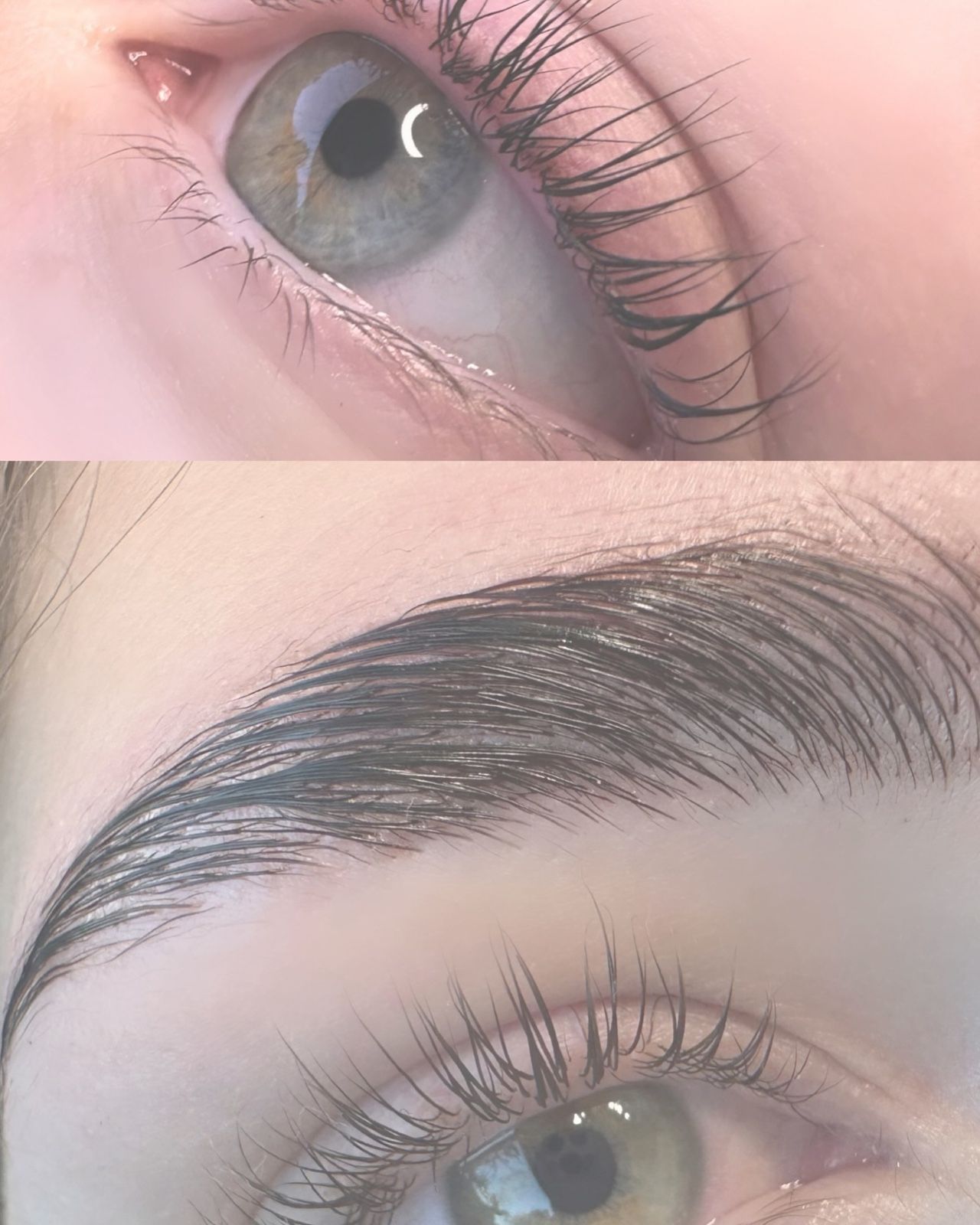 Collage mit Ergebnissen von Lash und Brow Liftings